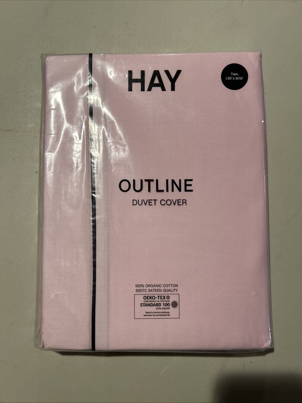 HAY Outline Twin Duvet Cover Soft Pink Organic Cotton